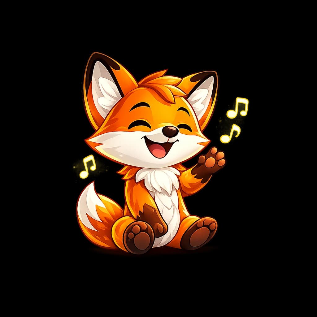 Fox mascot for poem and audio moments.