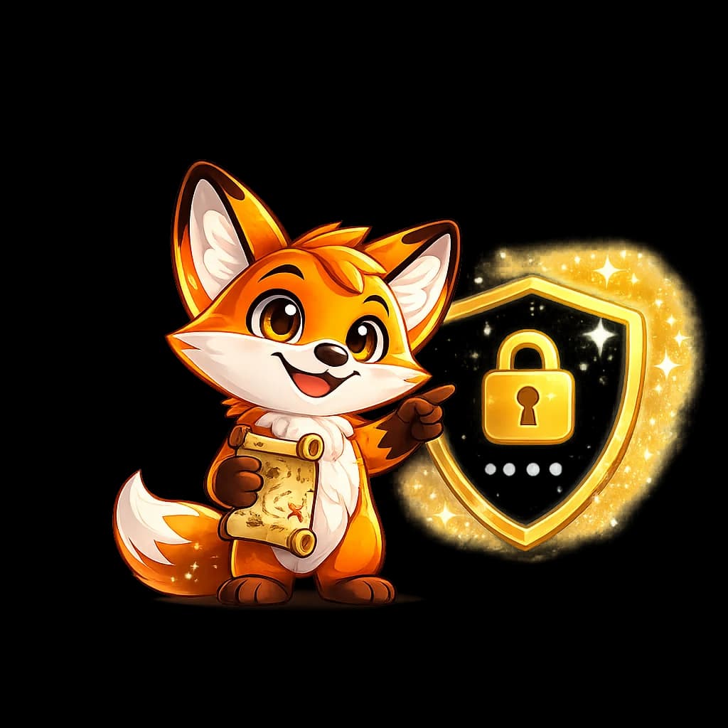 Fox mascot supporting parent controls and secure access.
